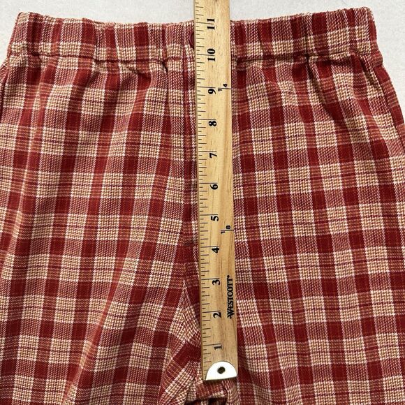 Brandy Melville Women's One Size Red Plaid Check High Rise Tilden Pants MW760 - Picture 12 of 13